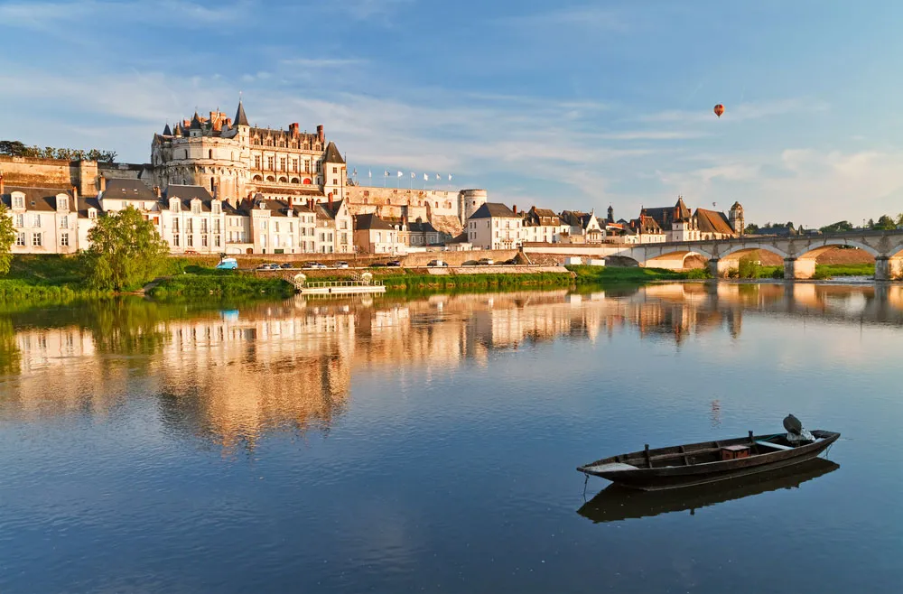 A Peaceful Stretch Of The Loire River Flowing Through The French Countryside. 